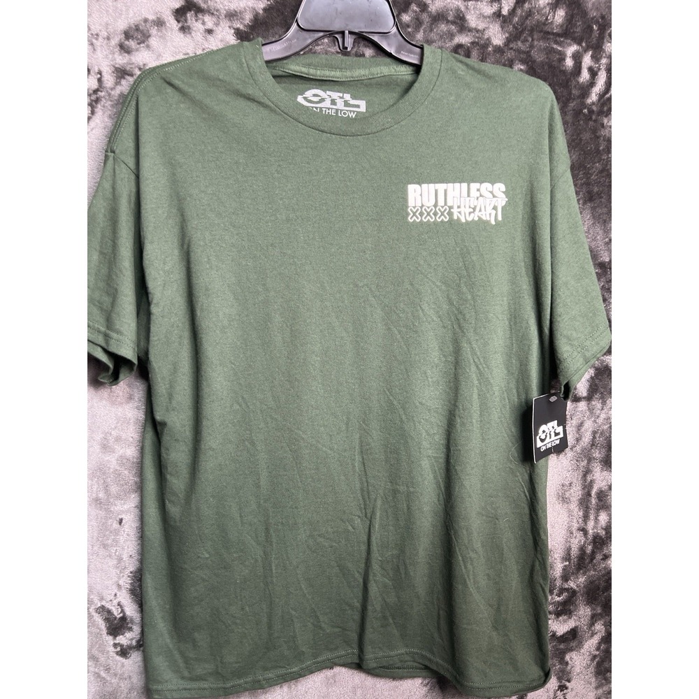 OTL On The Low Mens Large Green Skull Graphic Tee‎ Ruthless NWT Shirt